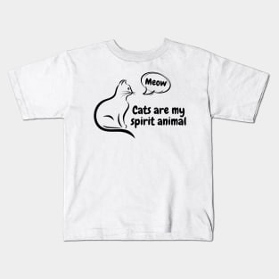 Cats Are My Spirit Animal | Cats Lover Kids T-Shirt